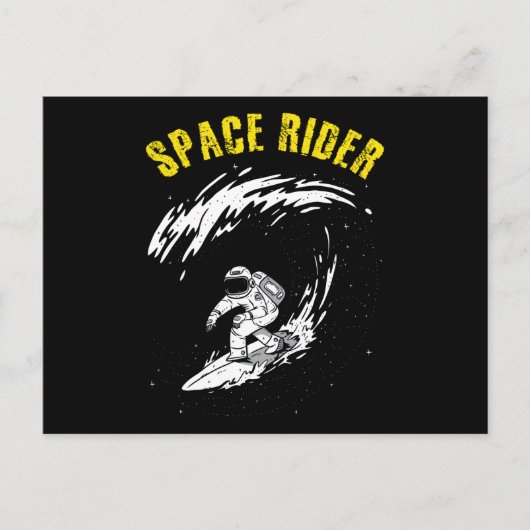 Carte Postale Pilote spatial astronaute de surf (Devant)