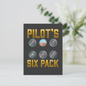 Carte Postale Pilotes six pack Humour de vol avion aideur (Debout devant)