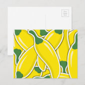 Carte Postale Piments de piment jaune funky (Devant / Derrière)