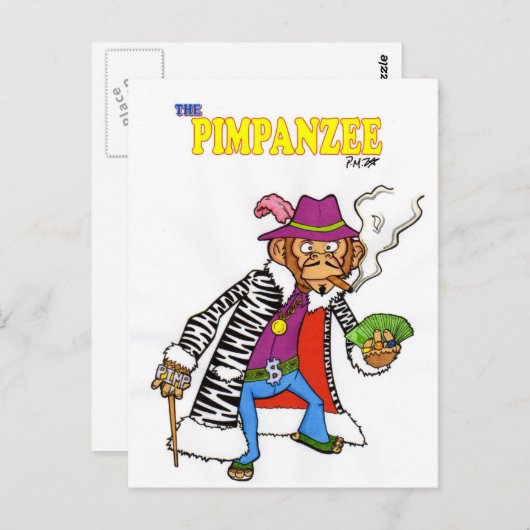 Carte Postale Pimpanzé grand (Devant / Derrière)