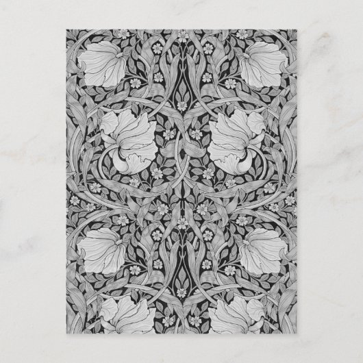 Carte Postale Pimpernel Gray Monotone, William Morris (Devant)