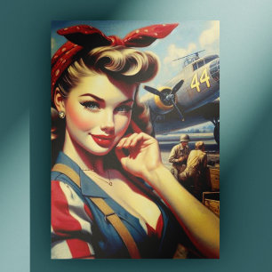 Carte Postale Pin d'avion vintage vers le haut