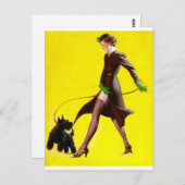 Carte Postale Pin de marche de chien (Devant / Derrière)