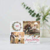 Carte Postale Pin de Noël cônes 2 PHOTOS Oiseau de Noël (Debout devant)