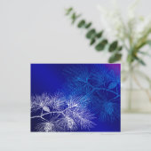 Carte Postale Pin d'hiver bleu et blanc (Debout devant)