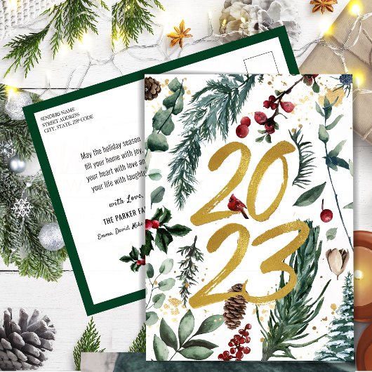 Carte Postale Pin Festif Confetti 2023