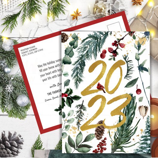 Carte Postale Pin Festif Confetti 2023