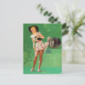 Carte Postale Pin Up d'autruche (Debout devant)