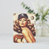 Carte Postale Pin-up de baseball vintage (Debout devant)