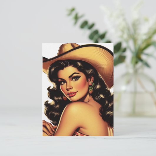 Carte Postale Pin-up de pays mignon (Debout devant)