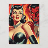 Carte Postale Pin-up Diabolique Vintage (Devant)