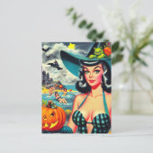 Carte Postale Pin-up Halloween vintage (Debout devant)
