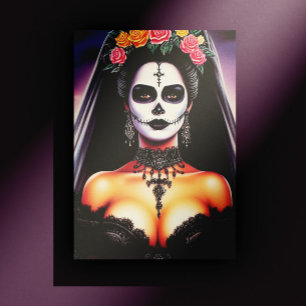 Carte Postale Pin-up hispanique goth rétro
