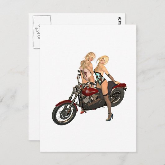 Carte Postale Pin-up moker filles (Devant / Derrière)