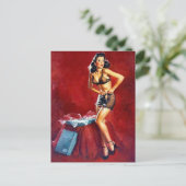 Carte Postale Pin-Up S'habiller (Debout devant)