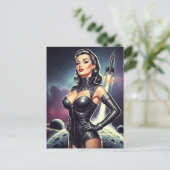 Carte Postale Pin-up Vintage Espace (Debout devant)