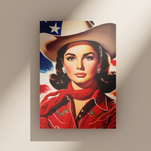 Carte Postale Pin-up Western Vintage