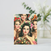 Carte Postale Pin-ups de Noël rétro (Debout devant)