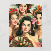 Carte Postale Pin-ups de Noël rétro (Devant)