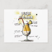 Carte Postale Pina Colada Boisson Conception Recette (Devant)
