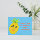 Carte postale Piña Coladas Whimsical Pineappa (Debout devant)