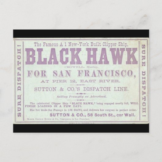 Carte Postale Pince Black Hawk 1900 (Devant)