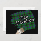 Carte Postale Pinceau Clan Davidson Tartan Écossais (Devant / Derrière)