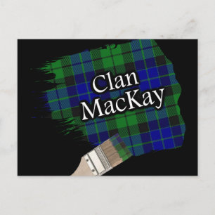 Carte Postale Pinceau Clan MacKay Tartan Écossais