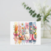 Carte Postale Pinceau de Joyeuses Pâques (Debout devant)