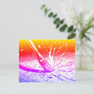 Carte Postale Pinceau de style graphique aux couleurs vives Tach