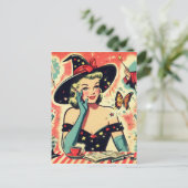 Carte Postale Pinceau magicien vintage vers le haut (Debout devant)