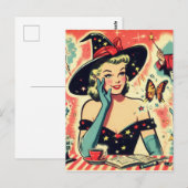 Carte Postale Pinceau magicien vintage vers le haut (Devant / Derrière)