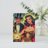Carte Postale Pinceau magicien vintage vers le haut (Debout devant)