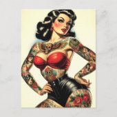 Carte Postale Pinceau tatoué vintage (Devant)