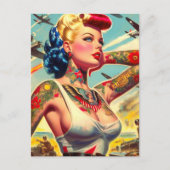 Carte Postale Pinceau tatoué vintage (Devant)