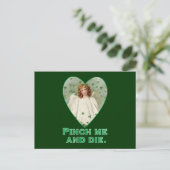 Carte Postale Pinch Me and Die Funny St. Patricks Day Design (Debout devant)