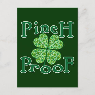 Carte Postale PINCH PROOF avec T-shirt irlandais Shamrock