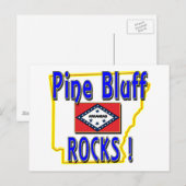 Carte Postale Pine Bluff Rocks ! (bleu) (Devant / Derrière)