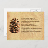 Carte Postale Pine Cone Et John Muir Citation (Devant / Derrière)