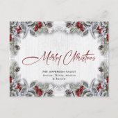 Carte Postale Pine Cones hiver Berry Noël voeux (Devant)