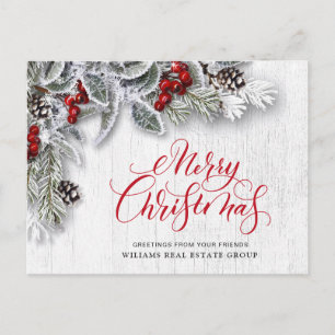 Carte Postale Pine Cones Noël Fête de Noël Accueil d'entreprise