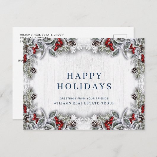 Carte Postale Pine Cones Noël Fête de Noël Accueil d'entreprise (Devant / Derrière)