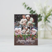 Carte Postale Pine Cones Noël rustique 4 Fête de la Photo (Debout devant)