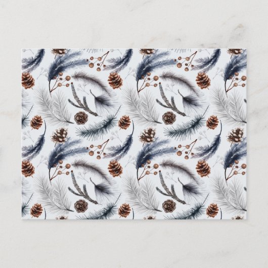 Carte Postale Pine Cones & Pine Needles Aquarelles Motif (Devant)