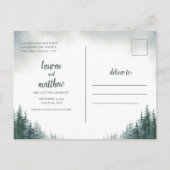 Carte Postale Pine Tree Mariage rustique Enregistrer la Date ave (Dos)