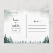 Carte Postale Pine Tree Mariage rustique Enregistrer La Date Car (Dos)