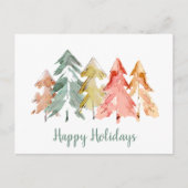 Carte Postale Pine Tree Watercouleurs Noël (Devant)