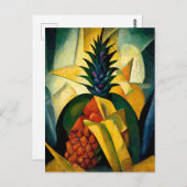Carte Postale Pineapple fruit dans abstract modern painting. (Devant / Derrière)