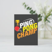 Carte Postale Ping Pong Champ Tennis (Debout devant)