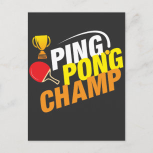Carte Postale Ping Pong Champ Tennis